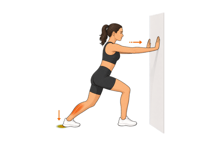 Calf Wall Stretch (Bent Knee) demonstration