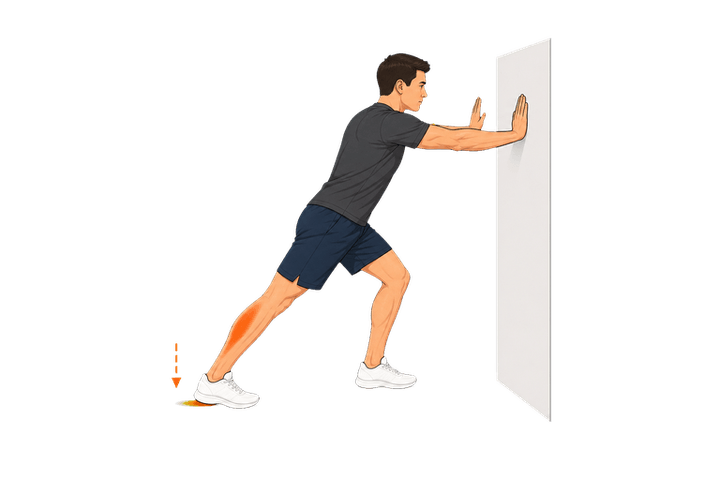 Calf Wall Stretch (Straight Leg) demonstration
