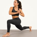 Reverse lunge with rotation: low lunge with the torso turned over the front leg